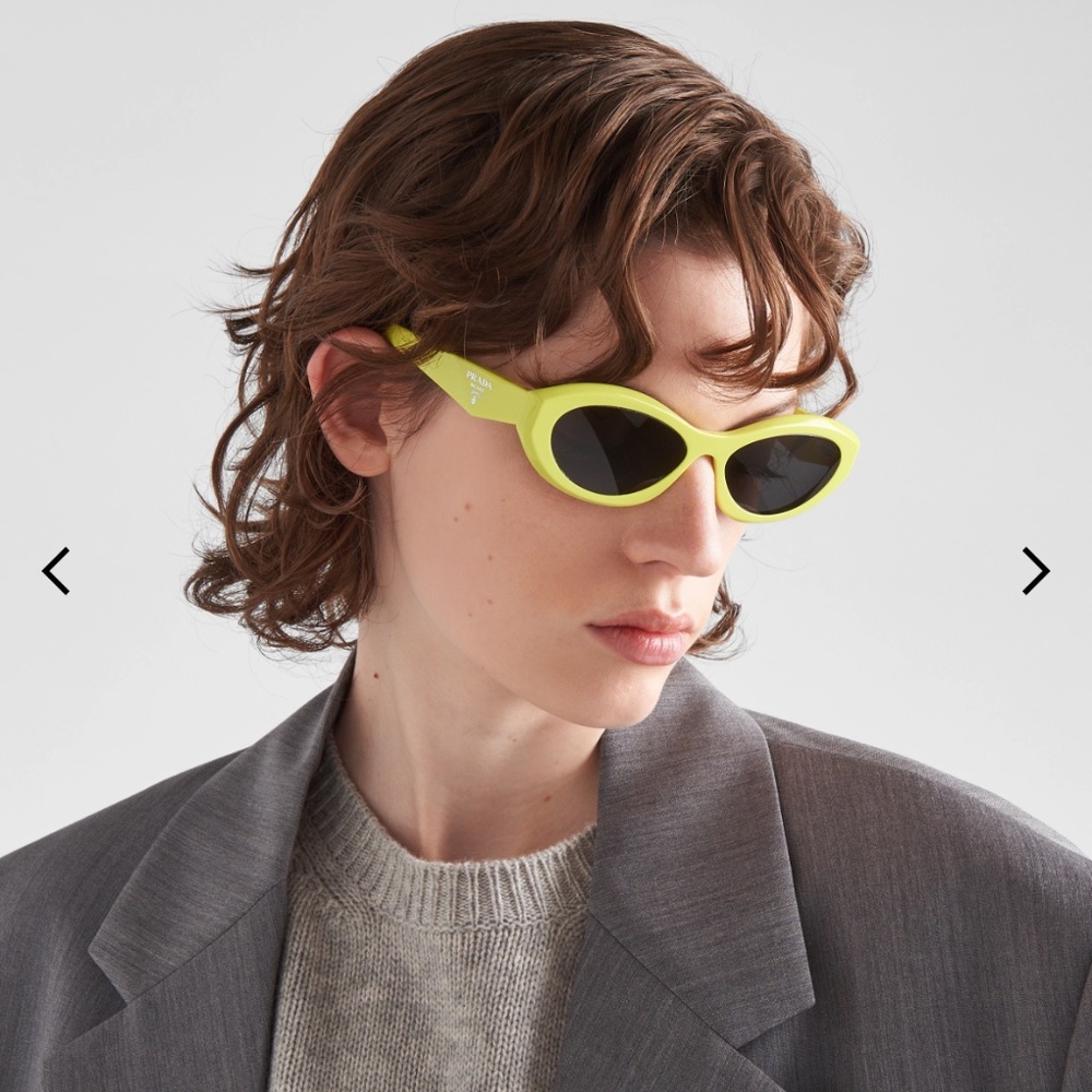 Prada Neon Yellow Cat Eye Sunglasses